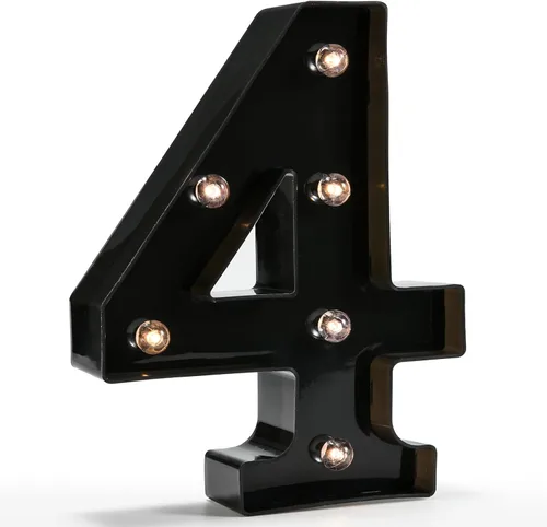Miniatura 12 de Oycbuzo - Letras con iluminación Led, letras del alfabeto, color negro, para decoración de bares, festivales, cumpleaños, bodas