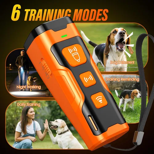 Miniatura 5 de YUYQA Dispositivo disuasorio de ladridos de perro, 3 veces ultrasónico antiladridos, 6 modos de entrenamiento, rango de 23 pies, no más ladridos