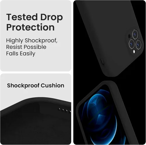 Miniatura 4 de FireNova Funda diseñada para iPhone 12 Pro, funda de silicona [protección de cámara] con forro de microfibra suave antiarañazos, 6.1 pulgadas