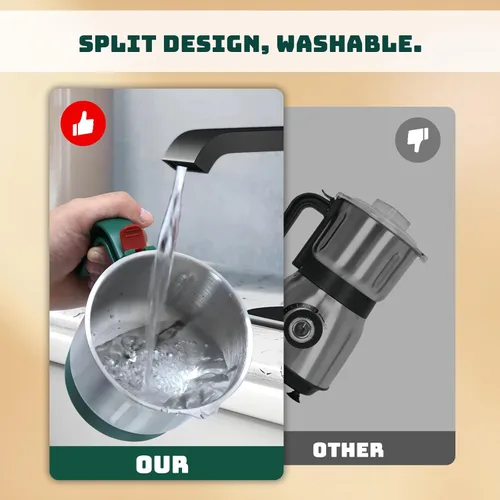 Miniatura 5 de Molinillos eléctricos para especias y nueces, 3 cuchillas de acero inoxidable, 1 filtro, 1 cepillo, molinillo de 500 W para cocina, uso en seco Verde
