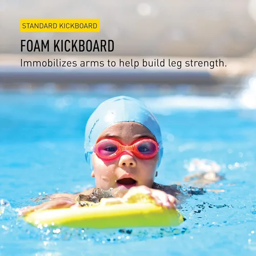Miniatura 2 de FINIS Tabla de espuma para entrenamiento de natación, fortalece las piernas, espuma EVA suave, agarre cómodo, color amarillo