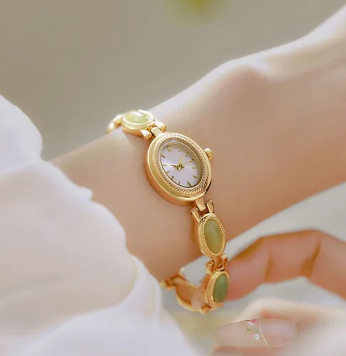 Miniatura 3 de ADSBIAOYE Elegante reloj de vestir de mujer perla reloj de moda oval dial regalo reloj impermeable para mujer