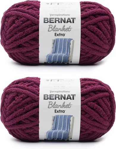 Miniatura 39 de Bernat - Estambre para mantas Extra Negro, 2 paquetes de 300g/10.5 onzas, poliéster, #7, jumbo, tejido de punto/ganchillo