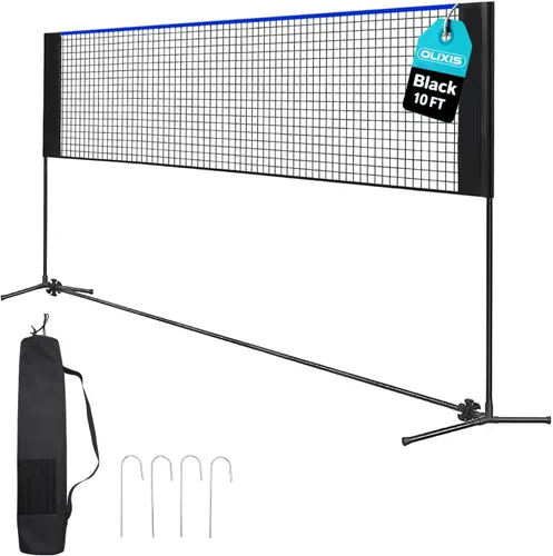 Miniatura 8 de OLIXIS Red de bádminton portátil, red de voleibol ajustable en altura, red de bádminton con bolsa de transporte, red de voleibol para piscina, patio