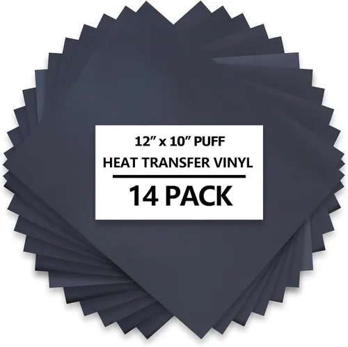Miniatura 16 de HTVVETUR Rollos de transferencia de calor 3D Puff HTV - Vinilo HTV de 12 pulgadas x 9 pies para camisas, vinilo para planchar para Cameo - Fácil