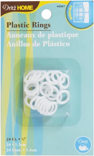 Miniatura 5 de Dritz Página de inicio Anillos de plástico de 1/2" 24/Pkg-Clear Transparente