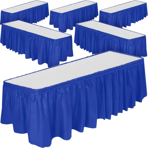 Miniatura 14 de DecorRack Paquete de 2 faldones de mesa, 29 pulgadas x 14 pies cada uno, sin BPA, desechables, reutilizables, falda rectangular para mantel