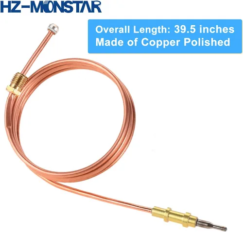 Miniatura 4 de Termopar calentador de gas de 2 piezas, 39.5 pulgadas, rosca M8x1, repuesto para calentador de pared Desa LP sin ventilación, calentador de pared