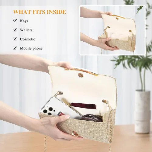 Miniatura 7 de UBAYMAX - Bolsos de noche, clutch, carteras para mujer, damas, niñas, bolsos cruzados, bolsa de hombro, para boda, graduación, fiesta, compromiso