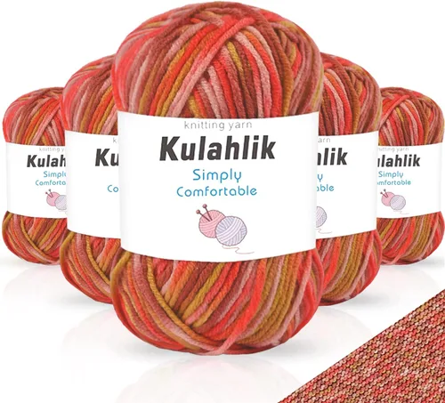 Miniatura 128 de 50g (1x50g) Hilo Acrílico para Crochet y Tejido, Hilo Degradado Colorido, 1 Rollo de Madejas, Hilo Acrílico Multicolor, Perfecto para Proyectos