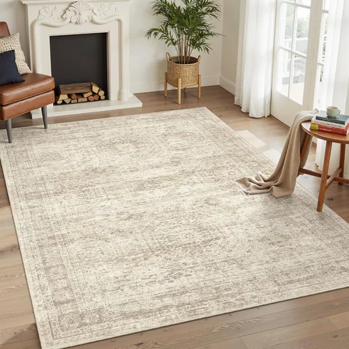 Miniatura 73 de Soalmost Alfombras de Área de 9x12 para Sala de Estar, Alfombras Vintage Antideslizantes Lavables a Máquina, Alfombra Grande Ligera de Pelo Bajo