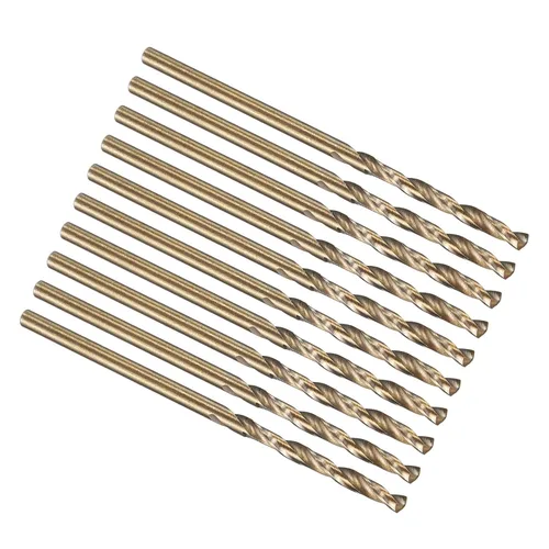 Miniatura 213 de PATIKIL Broca Jobber de 0.039 in, vástago recto M35 cobalto 5% acero de alta velocidad 135° acabado dorado para metal duro de acero inoxidable - 2