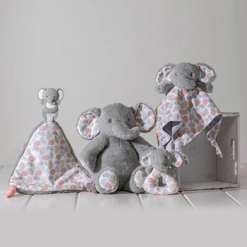 Miniatura 6 de Mary Meyer Sonajero de bebé de anillo suave, 5 pulgadas, elefante Kalahari gris