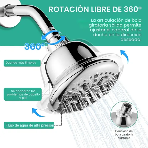 Miniatura 6 de Cobbe Cabezal de ducha filtrado, 7 modos de cabezal de ducha de alta presión, filtro de cabezal de ducha de 16 etapas para agua dura para eliminar