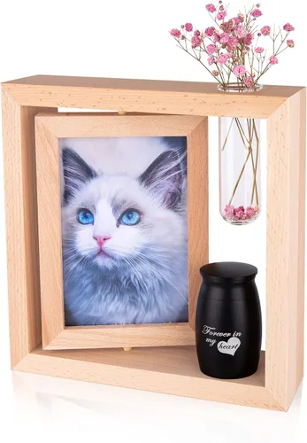 Marcos de fotos conmemorativos personalizados para la pérdida de un ser querido y urna pequeña personalizada para cenizas humanas con foto grabada