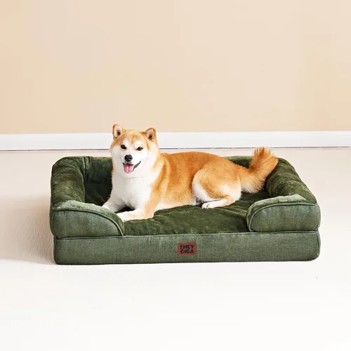 Miniatura 266 de EHEYCIGA – Cama ortopédica impermeable para perros pequeños, de espuma viscoelástica tipo caja de huevos, con bordes elevados y base antideslizante
