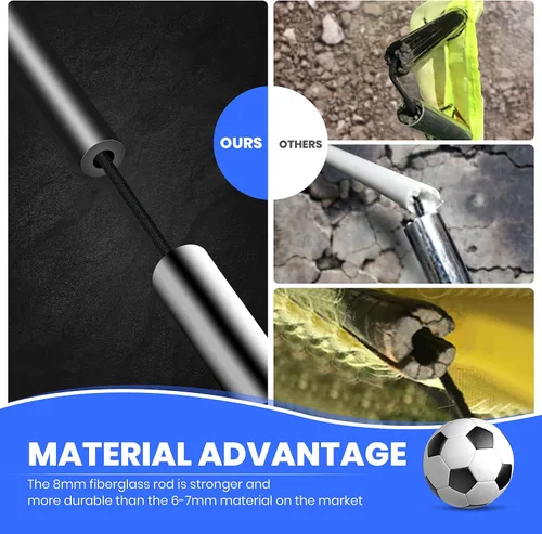 Miniatura 4 de YSSOA Juego de 2 porterías de fútbol portátiles de 4 x 3 pies para patio trasero plegable con bolsa de transporte, perfecto para jóvenes, adultos