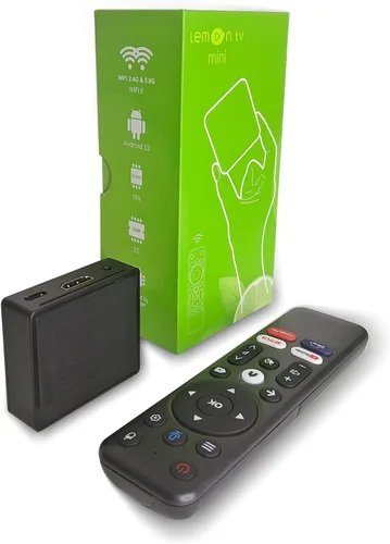BOXPUT Mini Android TV Box 12.0 Lemon TV Caja pequeña 4K Smart TV Box 2026 con control remoto por voz BT - BT5.4, 2 GB / 16 GB, Allwinner H618 y