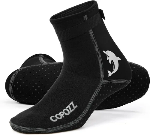 Miniatura 16 de COPOZZ Calcetines de buceo de neopreno de 0.118 pulgadas (0.118 in), antideslizantes para esnórquel natación, jóvenes, hombres y mujeres