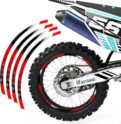 Miniatura 12 de KETABAO Cinta adhesiva para llanta de motocross B01, diseño de rayas de 21, 19 pulgadas, compatible con RMZ 250 450 RM-Z250 RM-Z450 (azul)