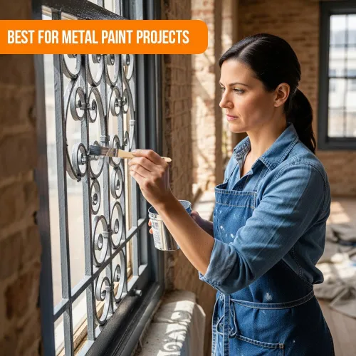 Miniatura 5 de Vermeer Pinceles de pintura – Paquete de 6 – Brochas de banda angular de 1 pulgada para todo el látex y pinturas al óleo y manchas – Mejoras