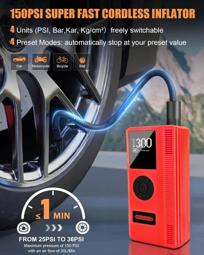 Miniatura 3 de [Actualizado] Arrancador con compresor de aire, arrancador de batería de coche (8L de gasolina/6L diesel), arrancador de batería portátil de 12 V