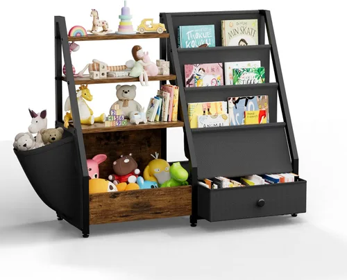 Miniatura 8 de HAVLOTII Estantería para niños y almacenamiento de juguetes, estante para libros para habitaciones de niños, estantería para bebés para guardería