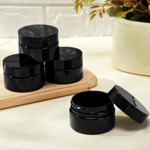 Miniatura 4 de SATINIOR 24 frascos de plástico transparente vacíos con tapas, recipientes de almacenamiento redondos de boca ancha para productos de belleza