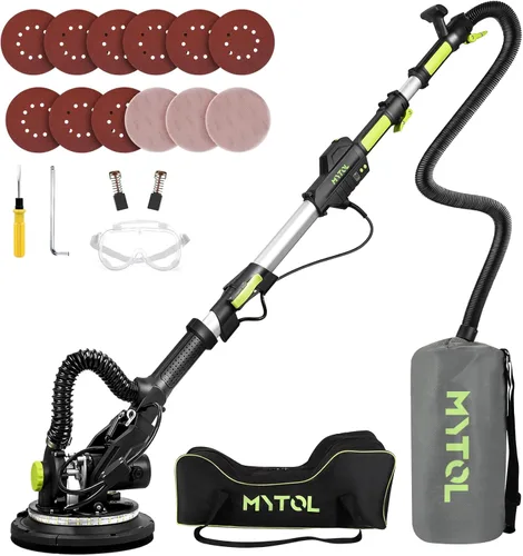 Miniatura 10 de Lijadora para Paneles de Yeso, MYTOL Lijadora Eléctrica de Pared de 7.2A con Recolección de Polvo al Vacío, 6 Velocidades Ajustables 900-1800 RPM