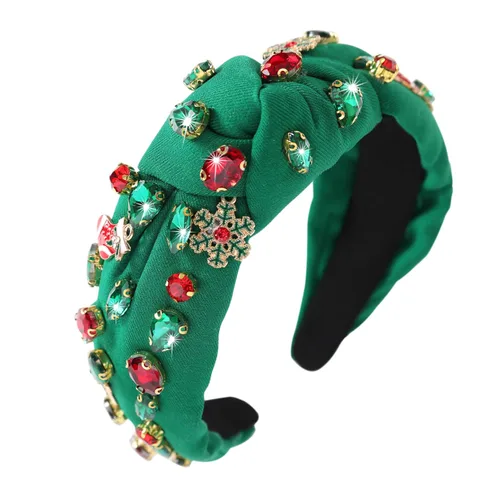 Miniatura 17 de Diadema anudada con joyas para mujeres y niñas, diadema de diamantes de imitación de cristal brillante, nudo superior ancho para mujer, diadema Negro