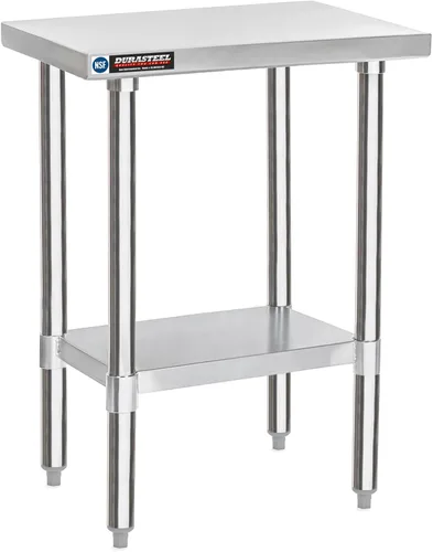 Miniatura 73 de DuraSteel Carrito de acero inoxidable NSF de 30 x 72 pulgadas, mesa de preparación de alimentos resistente con estante inferior, isla de cocina
