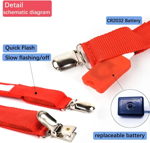 Miniatura 5 de 3 Pcs, LED Light Up Suspenders With Glow Bracelets And Bow Tie Combo, Adjustable Elastic Flashing Led Clothing