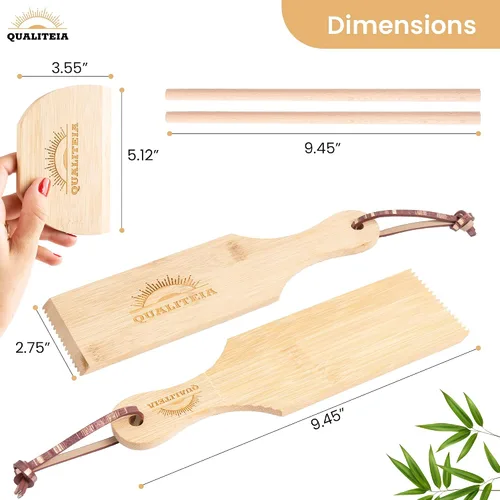 Miniatura 3 de Juego de tablas de ñoquis para masa rodante, 2 paletas, 2 rodillos y 1 cortador, herramientas moldeadoras de pasta de bambú, máquina para hacer