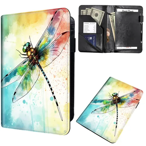 Miniatura 34 de Libros de mesero para camarera, cartera de cuero para camarero con cremallera, soporte para recibos, para camarero, camarero, accesorios