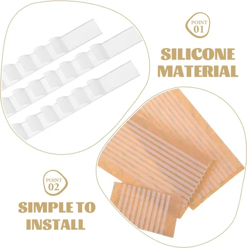 Miniatura 4 de Angoily 100 unidades de agarres transparentes de goma antideslizante para colgar ropa, tiras de hombro para perchas de madera y plástico