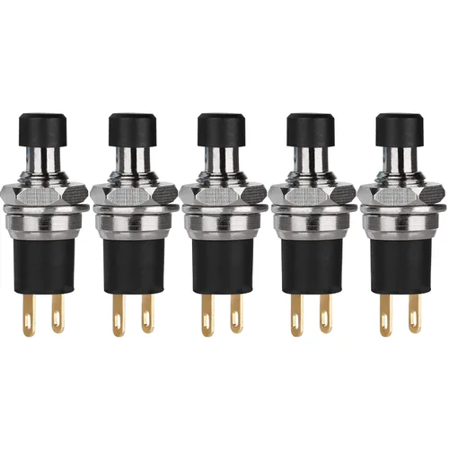 Miniatura 10 de 5 piezas de interruptor de botón de presión de tipo de cierre automático SPST Dash ON/Off azul AC 250V/3A