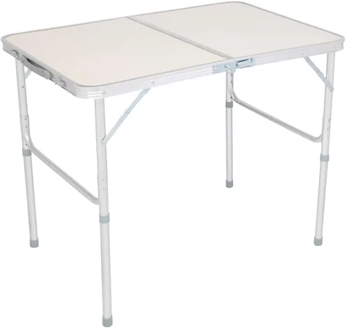 Miniatura 9 de Henf Mesa plegable de aluminio de 3 pies, mesa de campamento portátil, mesa plegable ligera con asa de transporte, altura ajustable para fiestas