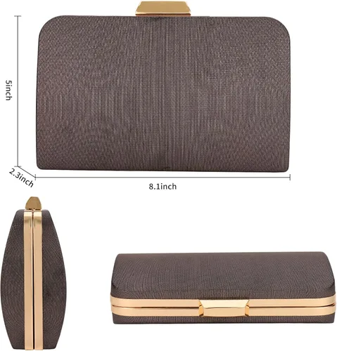 Miniatura 2 de ZHANNI Elegante caja de embrague de noche para mujer, con marco de metal, bolso de noche, bolso de mano, boda, graduación, fiesta, novia, embrague