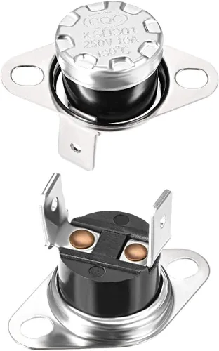 Miniatura 35 de uxcell KSD301 Termostato 104.0 °F/104°F 10A N.C Ajustar interruptor de temperatura de disco rápido para microondas, horno, cafetera 2 piezas