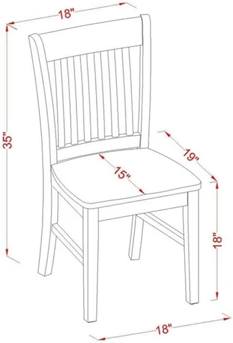 Miniatura 6 de East West Furniture SHNO5-BLK-W - Juego de comedor de 5 piezas que incluye una mesa de comedor redonda con pedestal y 4 sillas de asiento de madera