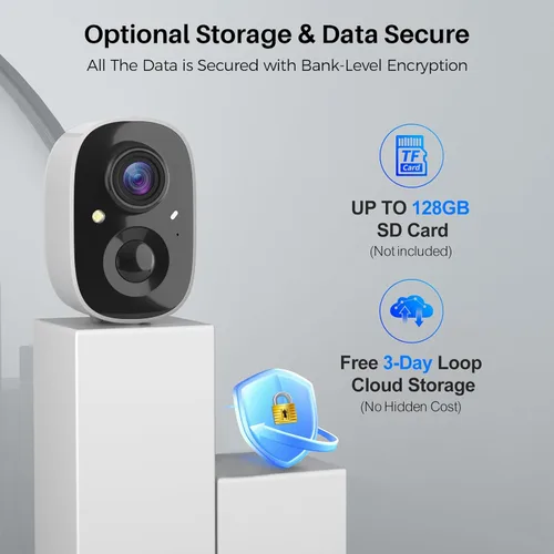 Miniatura 7 de Cámaras de Seguridad Inalámbricas para Exteriores e Interiores, Cámara WiFi de 2K Alimentada por Batería para Seguridad del Hogar, Detección