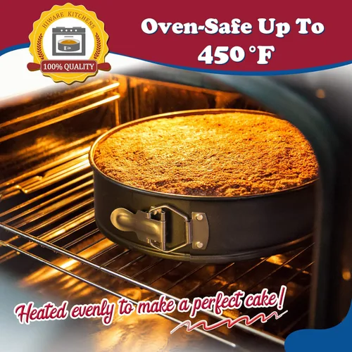 Miniatura 3 de HIWARE Molde para Cheesecake Antiadherente de 9 Pulgadas Molde Desmontable con Fondo Extraíble/A Prueba de Fugas - Negro