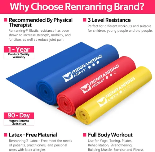 Miniatura 2 de Bandas de resistencia para entrenamiento, bandas de ejercicio para terapia física, estiramiento, recuperación, pilates, rehabilitación