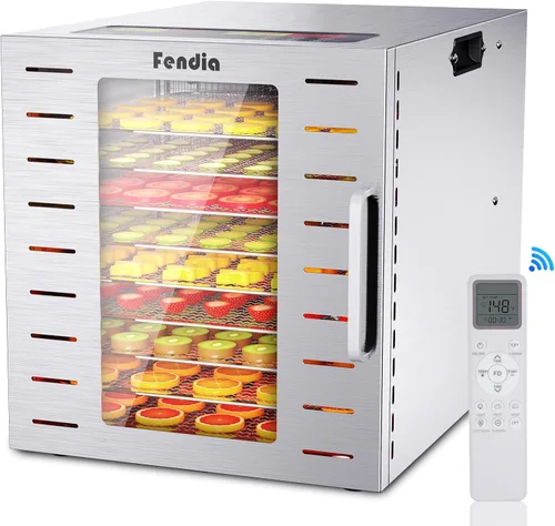 Miniatura 7 de Deshidrator de alimentos para charqui, 12 bandejas grandes de acero inoxidable, deshidratador de frutas de 1200W con control remoto, temporizador