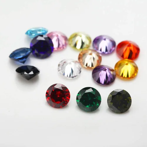 Miniatura 4 de Piedras Redondas Sueltas de Circonia Cúbica 5A Mezcla de 15 Colores Piedra CZ Gema Sintética para Fabricación de Joyería