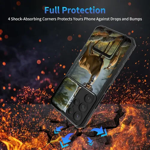 Miniatura 884 de Funda para Samsung Galaxy S22 Ultra 5G, Galaxy S22 Ultra con cubierta de cámara deslizante, funda resistente de doble capa con función atril Black