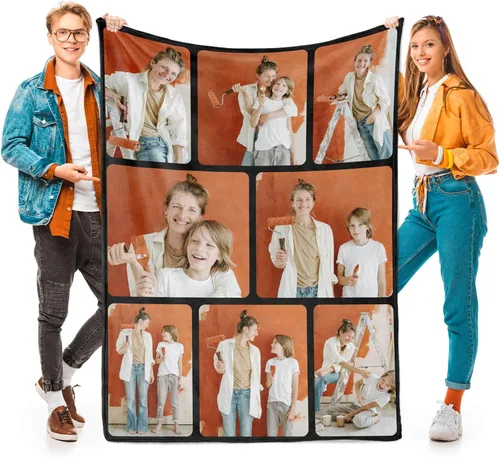 inkArts Mantas personalizadas con fotos para la familia, manta de fotos personalizada, mantas personalizadas con fotos como regalos para Navidad, 8