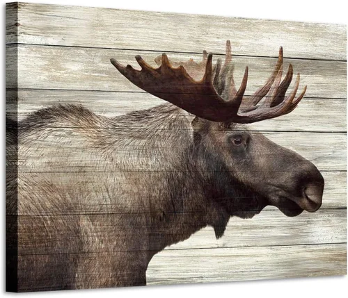 Miniatura 9 de Arte de pared enmarcado de bisonte americano, imagen rústica de vida silvestre, animales pintados, impresiones de búfalo, ilustraciones de madera