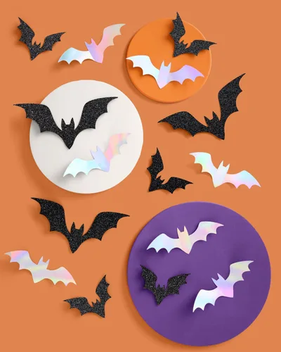Miniatura 3 de xo, Fetti Decoración de pared de murciélago de Halloween – 50 piezas Decoración de temporada espeluznante, carteles de fiesta de casa embrujada