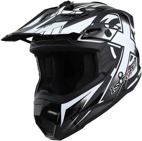 Miniatura 11 de 1Storm - Casco de motocross para adultos, BMX, MX, ATV, Dirt Bike, motocicleta cuádruple de cuatro ruedas, estilo de carreras, HF801 Sonic Blue